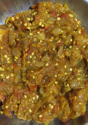 A picture of Brinjal bharta.