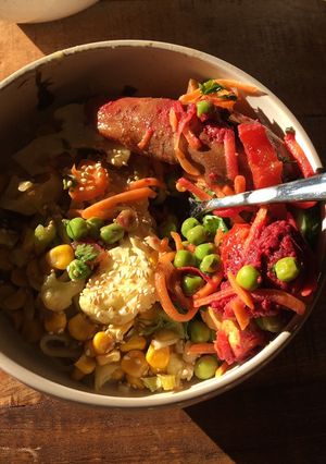 A picture of Lazy vegan stir fry.