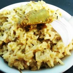 A picture of Rice and lentile khichdi.