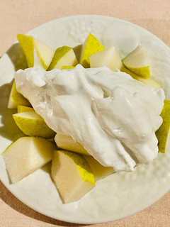 Una foto de Peras con merengue