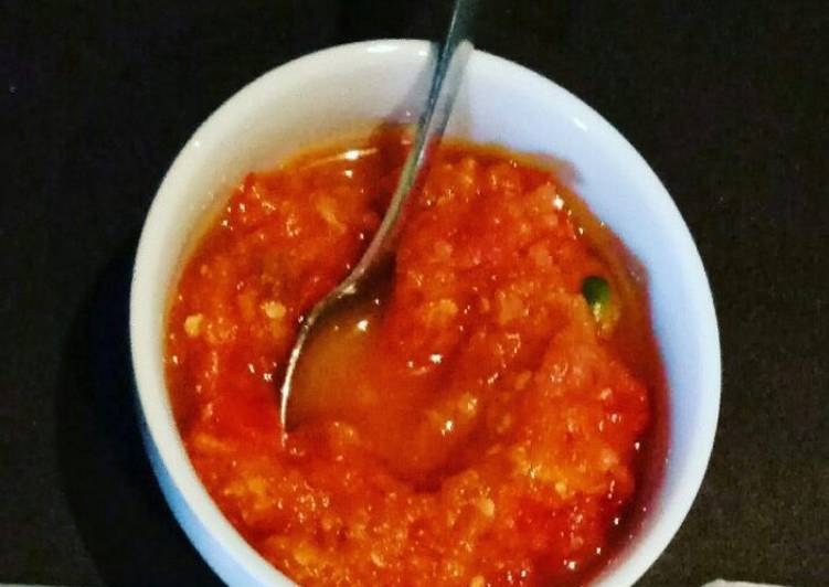 Recipe of Ultimate Fresh Chili Sauce (Sambal Mentah) *Vegan