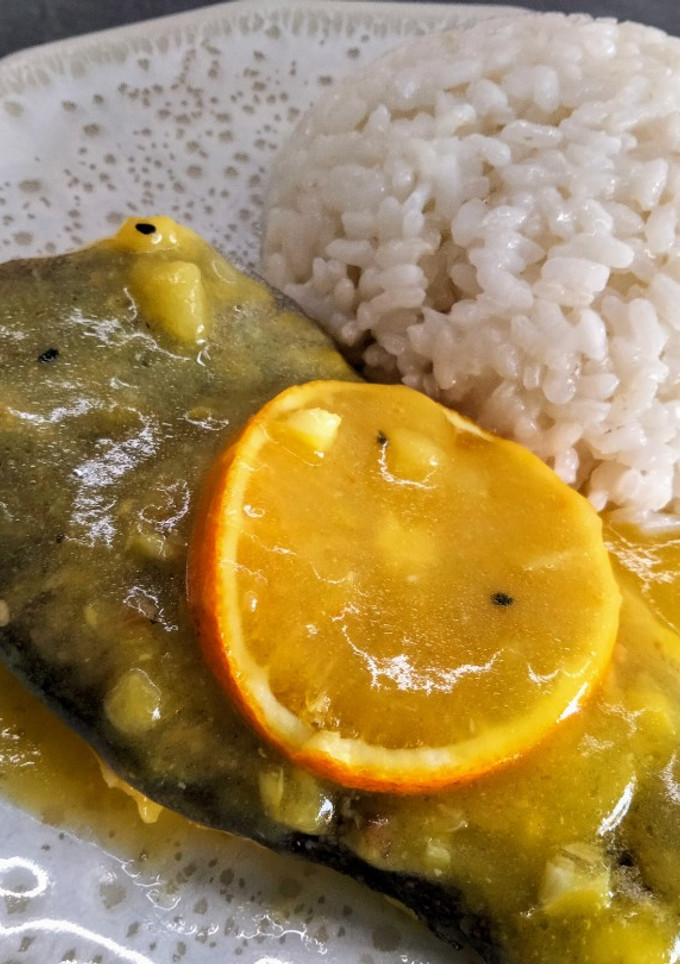Una foto de Bacalao a la naranja