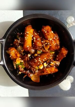 A picture of Chilli baby corn🫑 🌽😋.