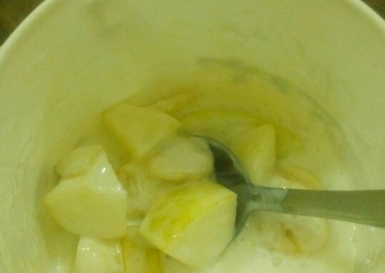 Recipe: Perfect Yogurt with sliced apple n banana This is Secret Recipe  From Homemade !!
