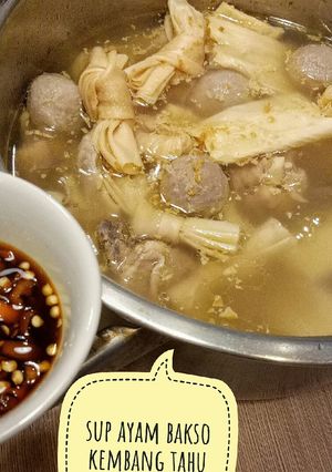 Foto resep Sup ayam, bakso, kembang tahu
