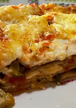 Una foto de Lasaña rellena con verduras