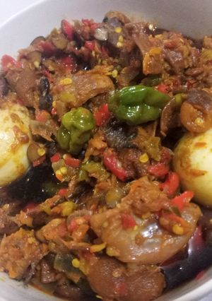 A picture of Ofada stew (ayamase).