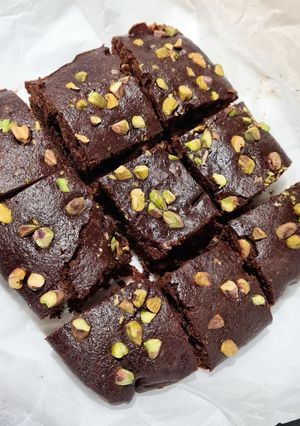 Une photo de Brownies chocolat pistache