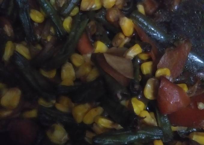 Resep Tumis Jagung Manis Kacang Panjang Wortel Sosis Oleh Ummu Anas