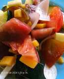 Ensalada de tomate con vinagreta de melocotón
