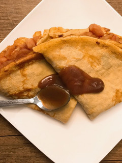 A picture of Oat Flour Crepes with Almond Milk.