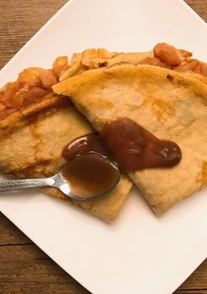 Une photo de Crêpes farine d’avoine lait d’amande