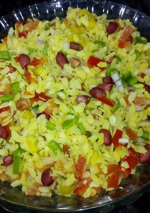 A picture of Vegetable Poha/ Vegetable Flattened Rice/ Instant.