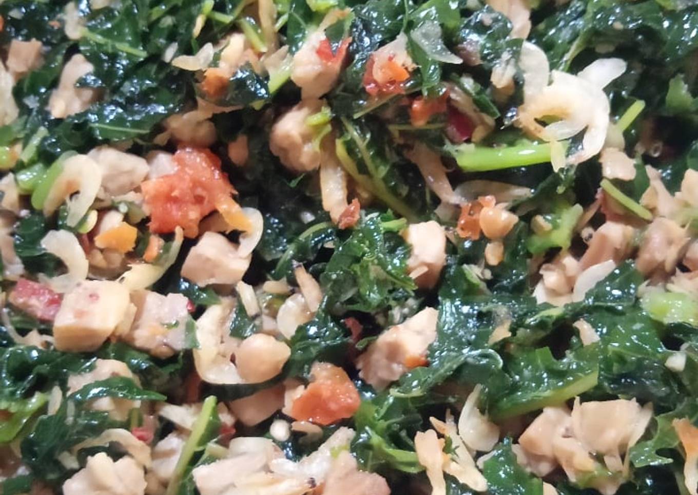 Oseng daun pepaya udang papay