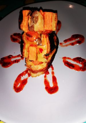 O poză a rețetei Ruladă aperitiv cu cartofi dulci.