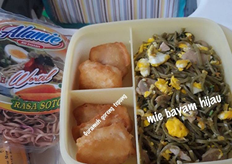 Mie Goreng bayam hijau, Gurameh goreng tepung