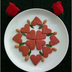 Beetroot wheat flour cookies A picture of Beetroot wheat flour cookies.