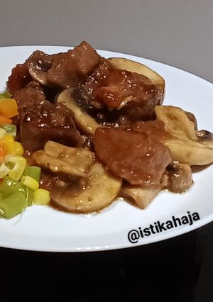 Foto resep 706. Teriyaki Saikoro Beef dengan Champignon