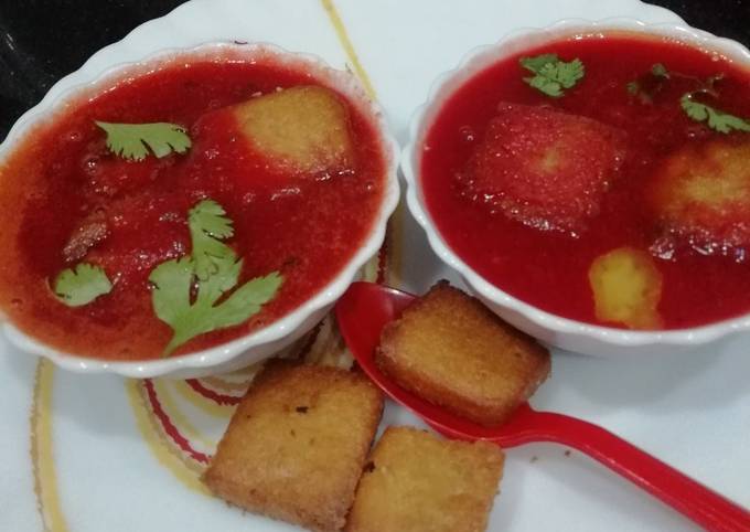 Steps to Prepare Quick Tomato &amp; Beetroot Soup