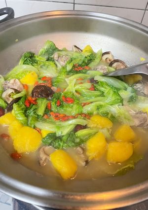 地瓜蔬菜養生鍋 的食譜成品照片