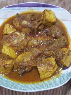 Foto resep Ayam Tahu kuning bumbu kelapa