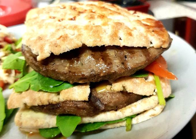 How to Prepare Homemade My Naughty Sandwich Burger with Salad