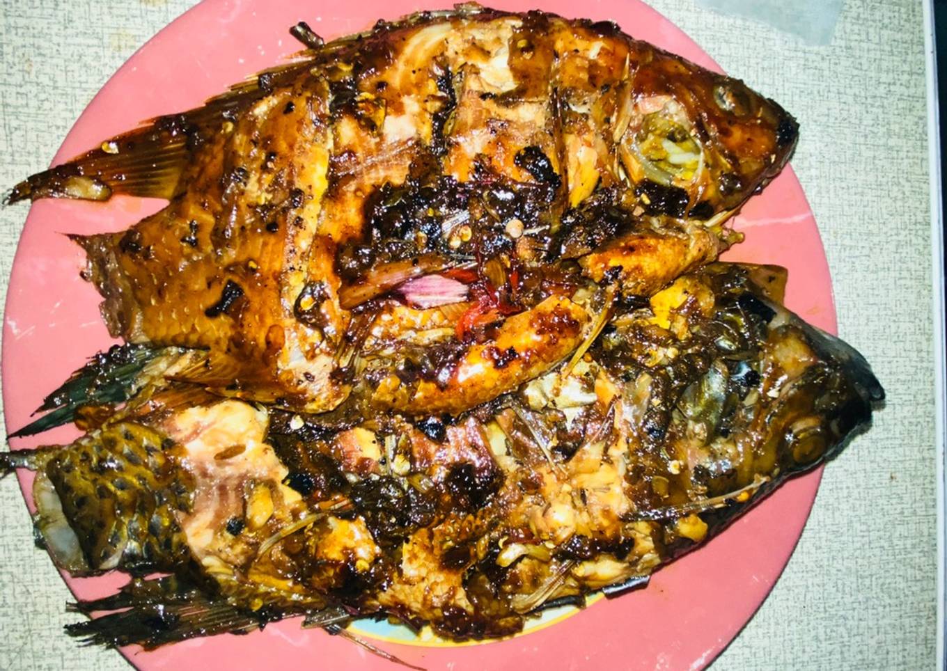 Ikan nila bakar kecap teflon