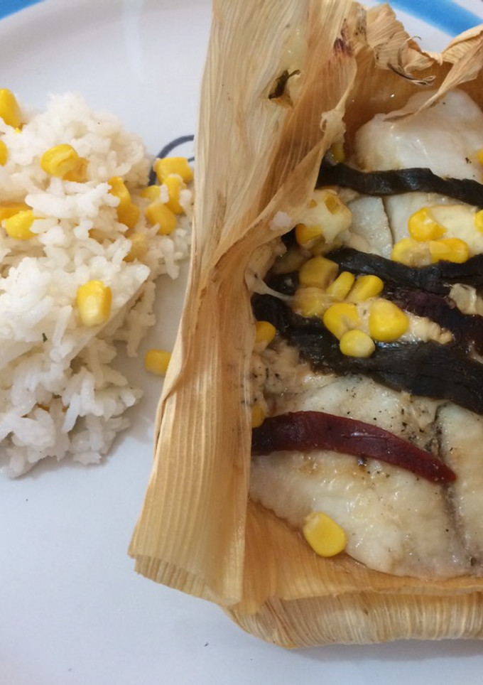 Una foto de Tamales de pescado, a mi manera
