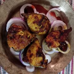 A picture of Rajasthani fish fry (Maachi Shooley).