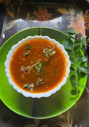 A picture of Kerala style rasam.