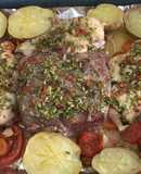 Carne y papas al horno