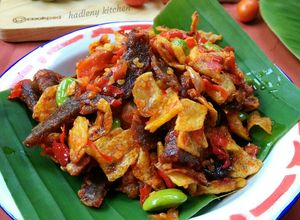 Foto resep Balado Daging Kentang Pete
