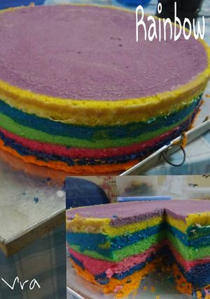 Foto resep Rainbow cake ekonomis