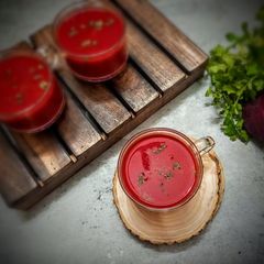 A picture of Beetroot soups.