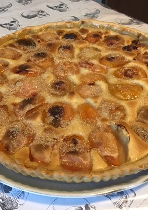 Une photo de Tarte aux abricots (pâte brisée aux deux farines et lait)