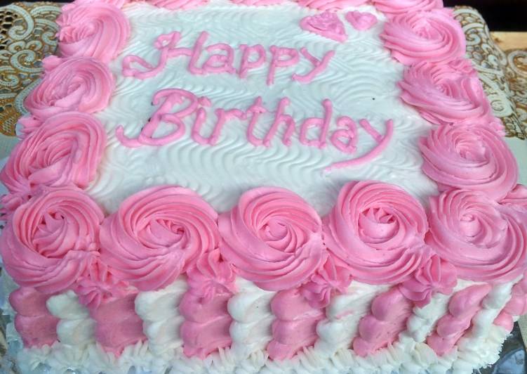Resep Pinky Birthday cake Anti Gagal