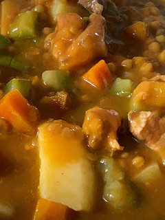Una foto de Lentejas con verduras y panceta