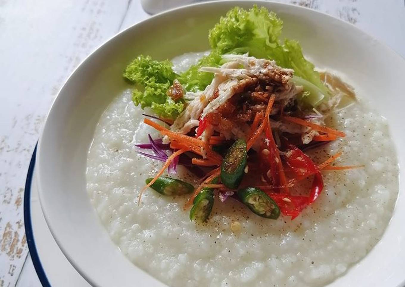 Bubur campur sekam nasi ayam