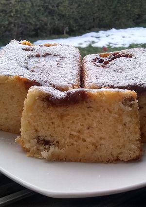 Una foto de Budín de nueces y dulce de leche ❤️🤤🤤