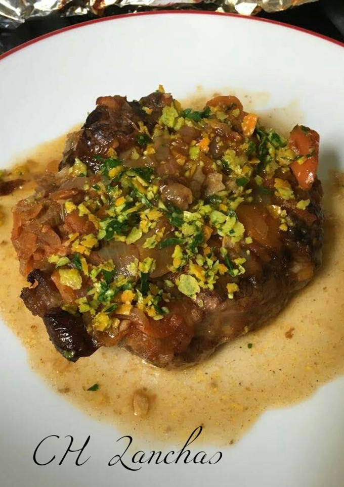 Una foto de Ossobuco a la gremolata al horno