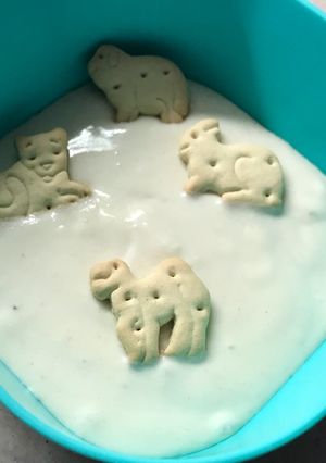 Kekszes, banános, túrókrém babáknak recept fotója