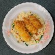 Garlic Butter Rice with Dory Katsu