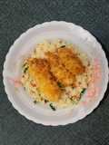 Garlic Butter Rice with Dory Katsu