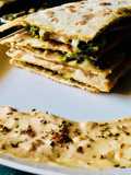 Broccoli mushroom wholewheat quesadilla