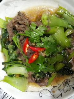 Hình của món Cải Thìa xào thịt bò 🌱.