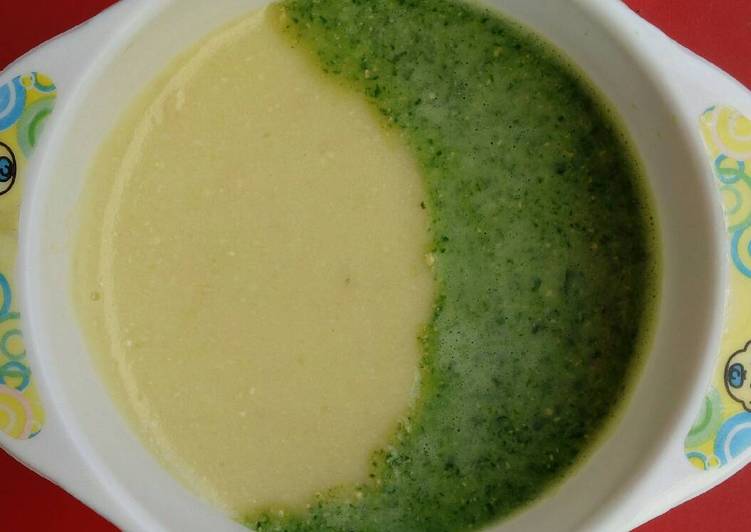 Resep MPASI 8m+ : Bubur TeLuk PeTang(Telur-Katuk-Tempe-Kentang)4*+Evoo Anti Gagal