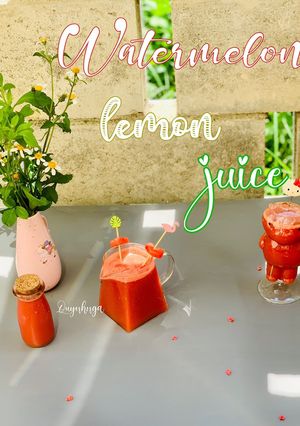 Hình của món Nước ép dưa hấu chanh vàng.