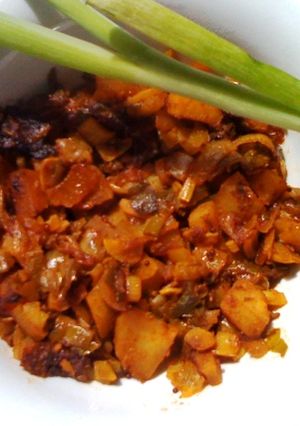 A picture of Potatoes and Spring Onion Stir-fry.