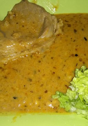 Una foto de Bife a la mostaza