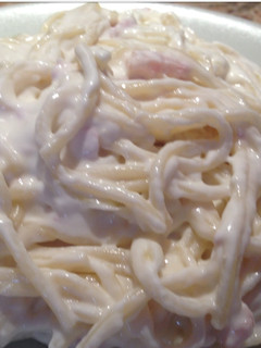Una foto de Spaghetti con queso y nata